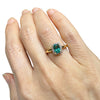 JR0371K - Emerald with Diamond Ring Set in 18K Gold Setting