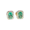 JE0272K - Emerald with Diamond Earrings Set in 18K Gold Setting