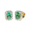 JE0272K - Emerald with Diamond Earrings Set in 18K Gold Setting