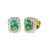 JE0272K - Emerald with Diamond Earrings Set in 18K Gold Setting