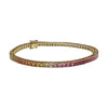 JB0106K - Multi-Sapphire Tennis Bracelet Set in 14K Gold Setting