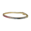 JB0106K - Multi-Sapphire Tennis Bracelet Set in 14K Gold Setting