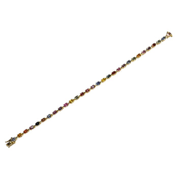 JB0108K - Multi-Sapphire Tennis Bracelet Set in 14K Gold Setting