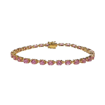 JB0109K - Pink Sapphire Tennis Bracelet Set in 14K Gold Setting