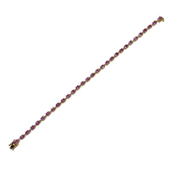 JB0109K - Pink Sapphire Tennis Bracelet Set in 14K Gold Setting