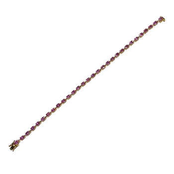JB0109K - Pink Sapphire Tennis Bracelet Set in 14K Gold Setting
