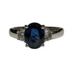 JR0382N - GIA Certified Blue Sapphire with Diamond Ring Set in Platinum Setting