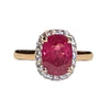JR0372K - Ruby with Diamond Ring Set in 18K Rose Gold Setting