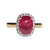 JR0372K - Ruby with Diamond Ring Set in 18K Rose Gold Setting