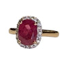 JR0372K - Ruby with Diamond Ring Set in 18K Rose Gold Setting