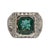 JR0376K - Art Deco Style Emerald with Diamond Ring Set in 18K White Gold Setting