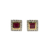 JE0274K - Ruby with Diamond Earrings Set in 18K Gold Setting
