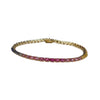 JB0110K - Multi-Sapphire Tennis Bracelet Set in 14K Gold Setting