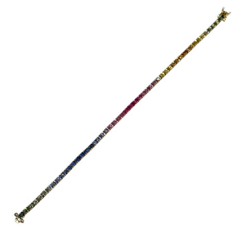 JB0110K - Multi-Sapphire Tennis Bracelet Set in 14K Gold Setting
