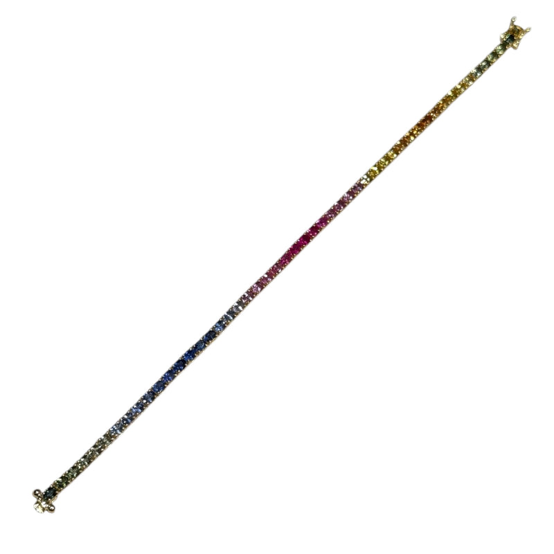 JB0110K - Multi-Sapphire Tennis Bracelet Set in 14K Gold Setting