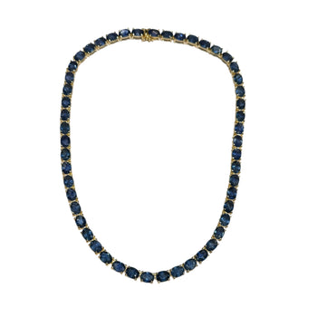 JN0073K - Blue Sapphire Necklace Set in 14K Gold Setting