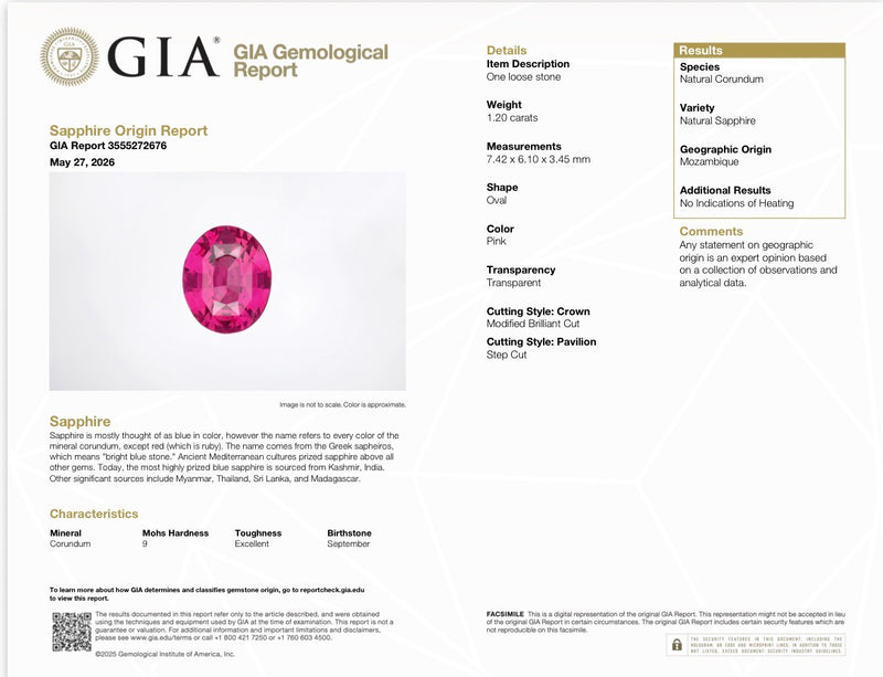 JR0378K - GIA Certified Unheated Pink Sapphire with Diamond Ring Set in 18K Rose Gold Setting