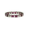 JR0395K - Ruby with Diamond Eternity Ring Set in 18K White Gold Setting