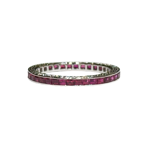 JR0393K - Ruby Eternity Ring Set in 18K White Gold Setting