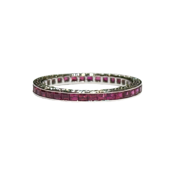 JR0393K - Ruby Eternity Ring Set in 18K White Gold Setting