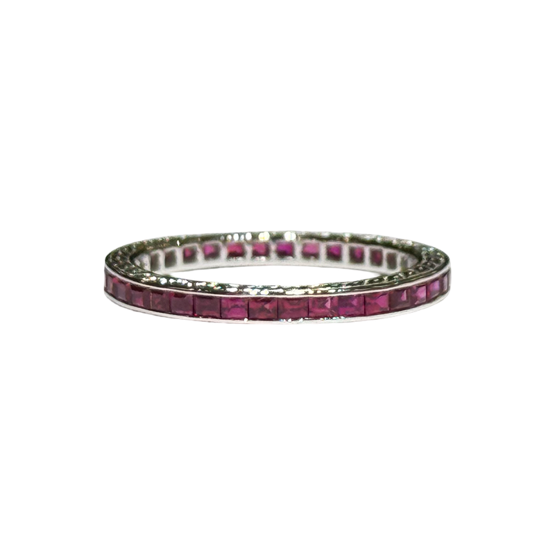 JR0393K - Ruby Eternity Ring Set in 18K White Gold Setting