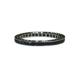 JR0389K - Blue Sapphire Eternity Ring Set in 18K White Gold Setting