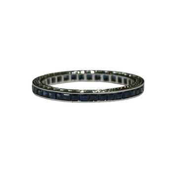 JR0389K - Blue Sapphire Eternity Ring Set in 18K White Gold Setting