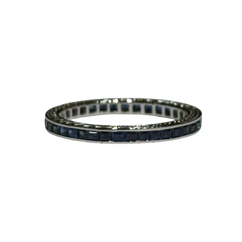JR0389K - Blue Sapphire Eternity Ring Set in 18K White Gold Setting