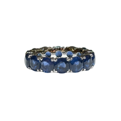 JR0388K - Blue Sapphire Eternity Ring Set in Platinum Setting