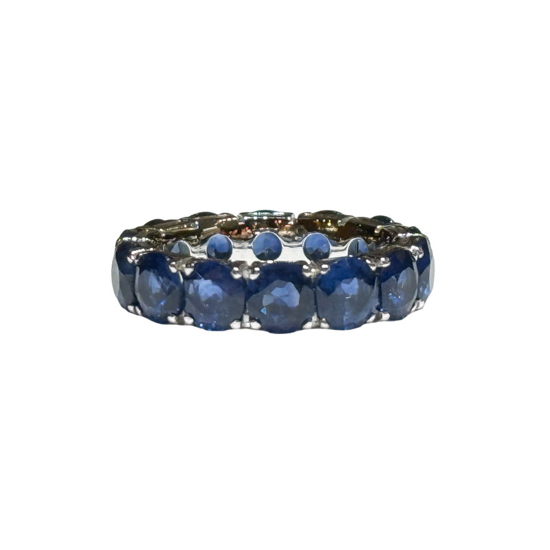 JR0388K - Blue Sapphire Eternity Ring Set in Platinum Setting