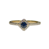 JR0387K - Blue Sapphire with Diamond Ring Set in 18K Gold Setting