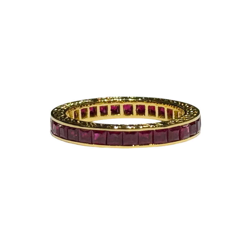 JR0385K - Ruby Eternity Ring Set in 18K Gold Setting