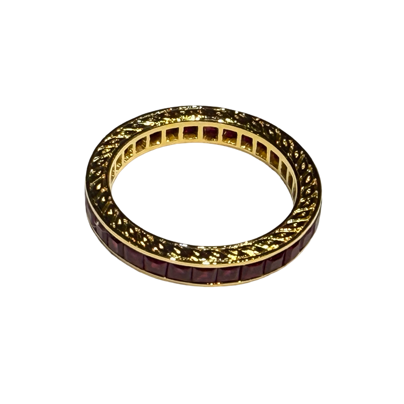 JR0385K - Ruby Eternity Ring Set in 18K Gold Setting