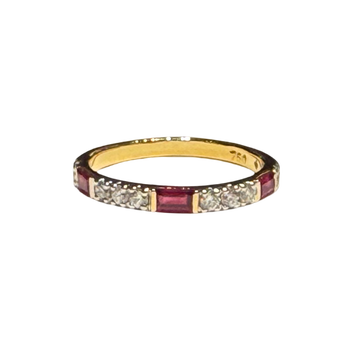 JR0382K - Ruby with Diamond Ring Set in 18K Gold Setting