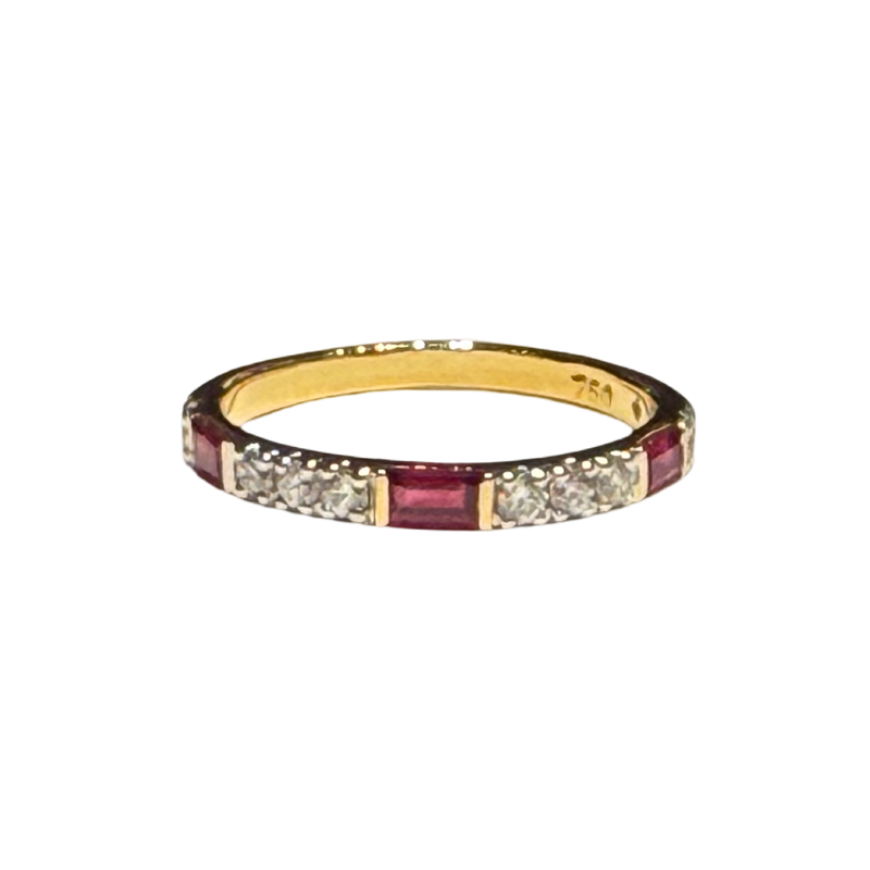 JR0382K - Ruby with Diamond Ring Set in 18K Gold Setting
