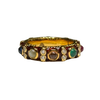 JR0380K - Lucky 9-Gem Ring with Red Enamel Ring Set in 18K Gold Setting