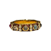 JR0380K - Lucky 9-Gem Ring with Red Enamel Ring Set in 18K Gold Setting