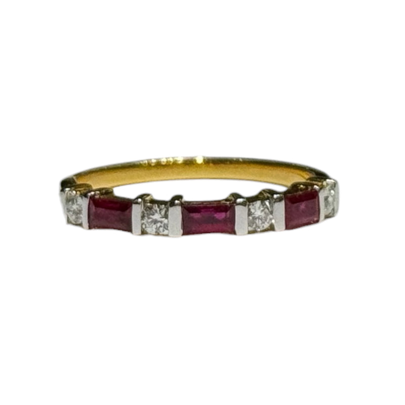 JR0381K - Ruby with Diamond Ring Set in 18K Gold Setting