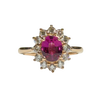 JR0378K - GIA Certified Unheated Pink Sapphire with Diamond Ring Set in 18K Rose Gold Setting