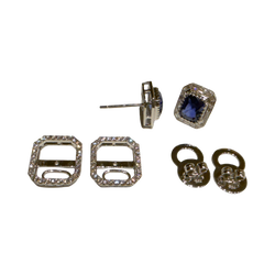 JE0275KK - Blue Sapphire with Diamond Jacket Set in 18K White Gold Setting