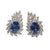 JE0089N - GIA Certified Unheated Blue Sapphire with Diamond Earrings Set in 18K White Gold Setting
