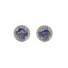 JE0276K - Pastel Blue Sapphire with Halo Diamond Jacket Set in 18K White Gold Setting