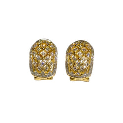 JE0278K - Filigree Diamond Earrings Set in 18K Gold Setting