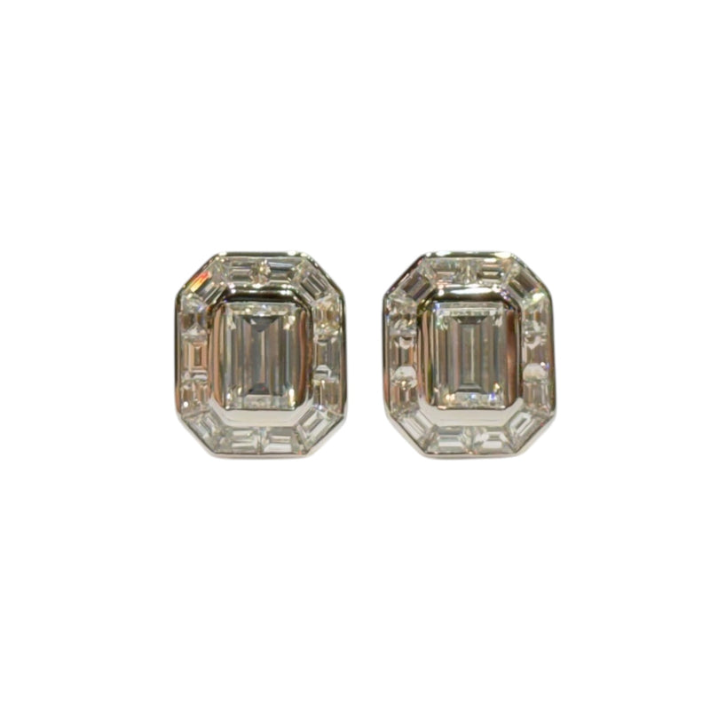 JEBKKK - Diamond Earrings Set in 18K White Gold Setting
