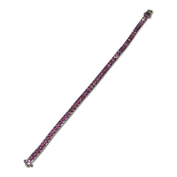 JB0069VK - Pink Sapphire Tennis Bracelet Set in 18K White Gold Setting