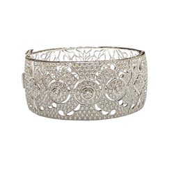 JBTHK - Filigree Diamond Bangle Bracelet Set in 18K White Gold Setting