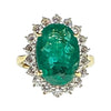 JR0398K - GIA Certified Emerald with Diamond Ring Set in 18K Gold Setting