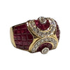 JR0402K - Invisible Set Ruby With Diamond Ring Set in 18K Gold Setting