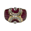 JR0402K - Invisible Set Ruby With Diamond Ring Set in 18K Gold Setting