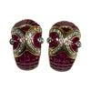 JE0284K - Invisible Set Ruby With Diamond Earrings Set in 18K Gold Setting